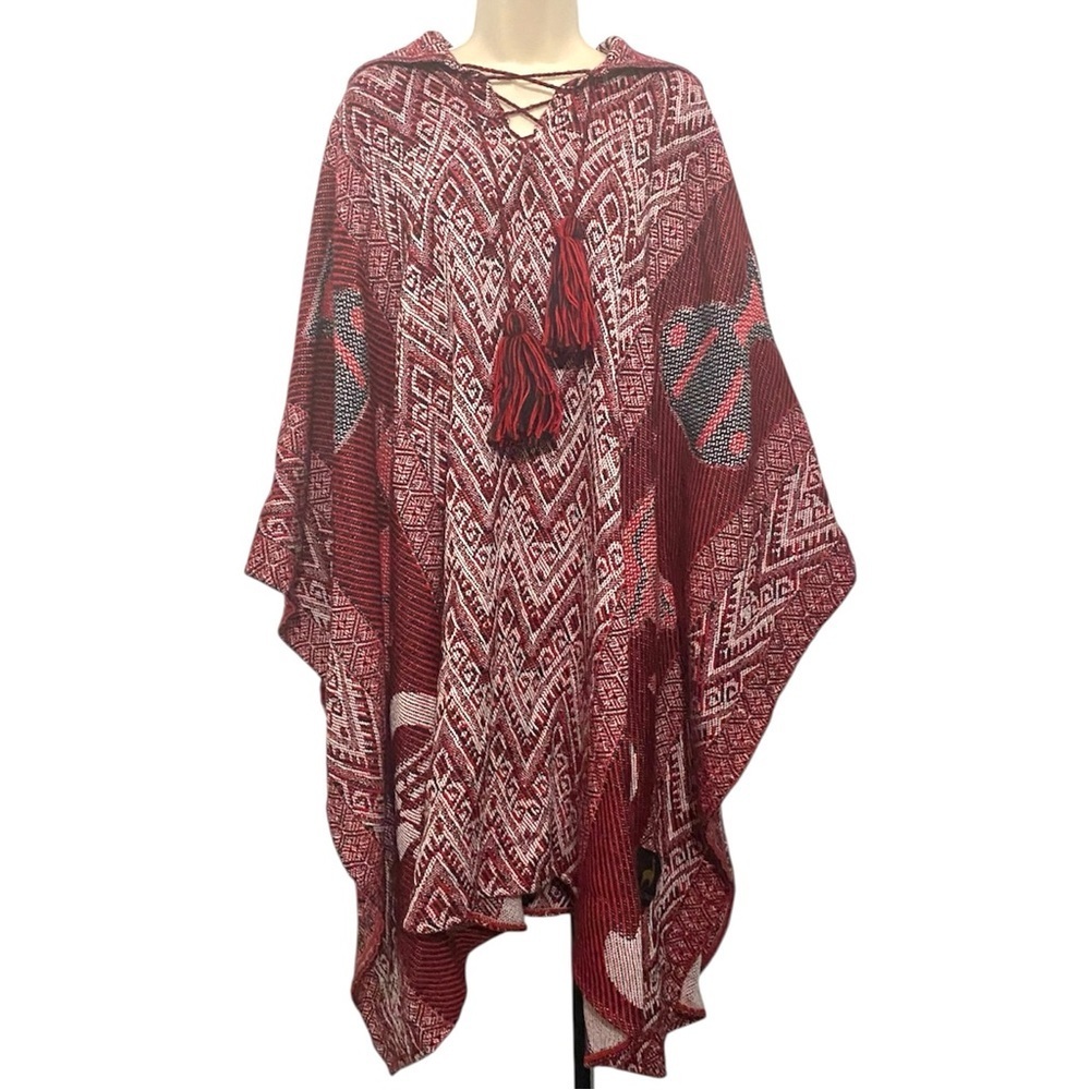 Albina’as Peruvian Alpaca Wool Poncho Unisex One Size Large
